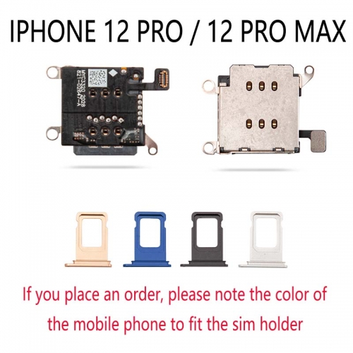Dual Sim Card Tray Slot Holder Socket With Flex Cable For iPhone12 Pro 12 Pro Max