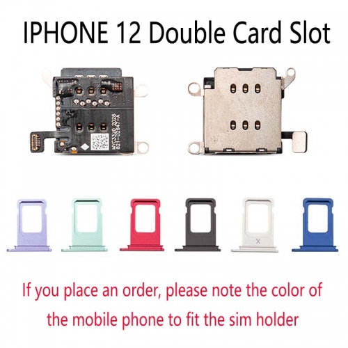 Dual Sim Card Tray Slot Holder Socket With Flex Cable For iPhone 11/12/XR