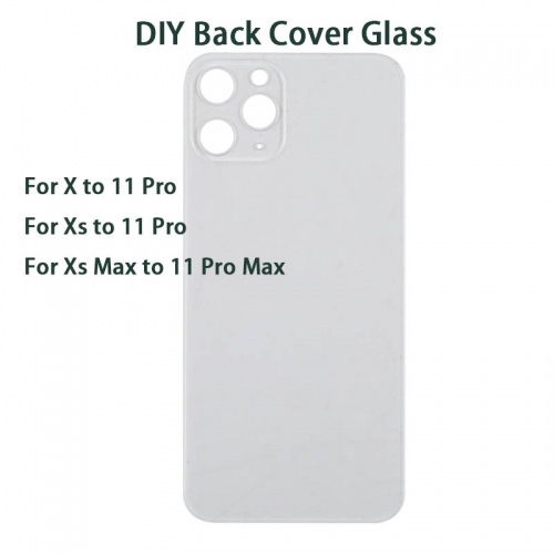 Back Glass Cover With Big Camera Hole Replacement For DIY Housing iPhone X/XS/Max Convert To iPhone 11 Pro/Max
