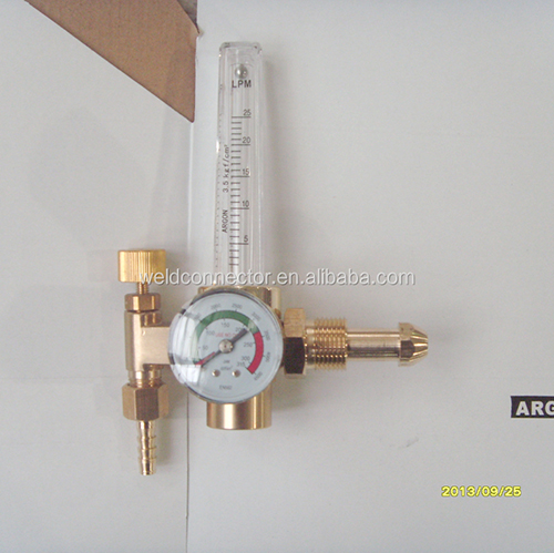 High Quality W-100 Brass CO2 / Argon Gas High Pressure Regulator With Pressure Gauge and Flowmeter for Gas Cutting and Welding