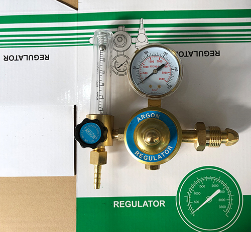 W-101 Brass Argon / CO2 Gas Regulator Gas High Pressure Regulator With Pressure Gauge and Flowmeter
