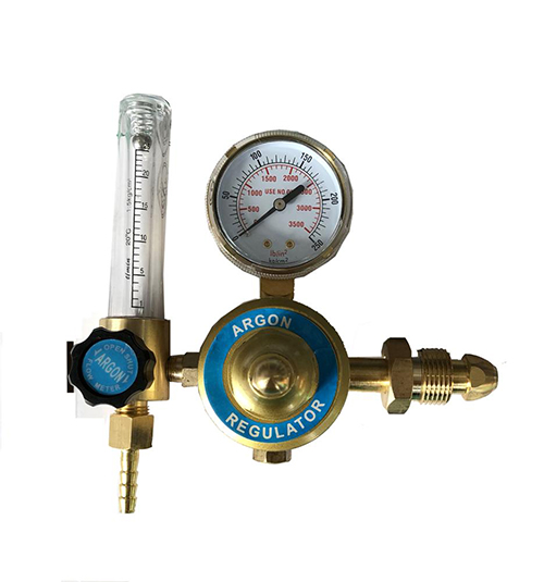 W-101 Brass Argon / CO2 Gas Regulator Gas High Pressure Regulator With Pressure Gauge and Flowmeter