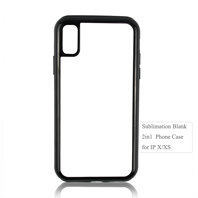 High quality 2D 2IN1 Sublimation blank phone case for iPhone X