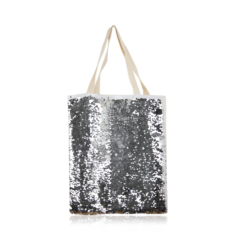 Exquisite Blank Sublimation Magic Sequins Cotton Linen Shopping bags