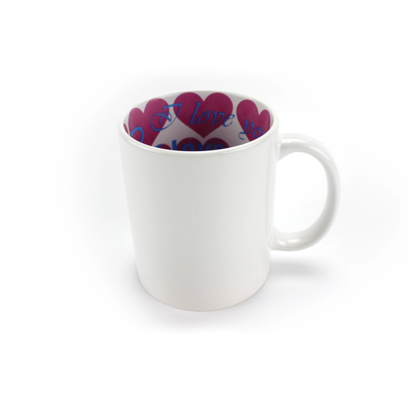 Wholesale Sublimation Inside Decal Mug for Lover's Day White Ceramic Mug