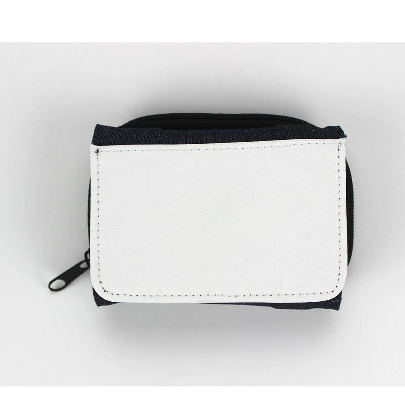 Durable Blank Sublimation Denim Zipper Wallet