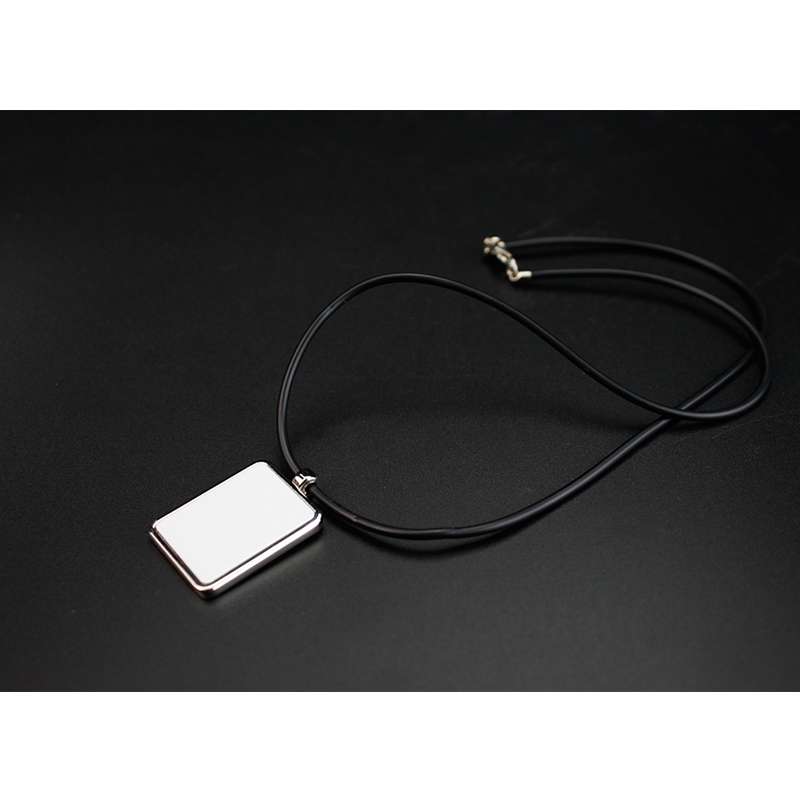 Popular Sublimation Blank Necklace With Leather Cord Rectangular Shape