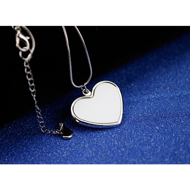 Custom Popular Sublimation Blank Heart Shaped Necklace