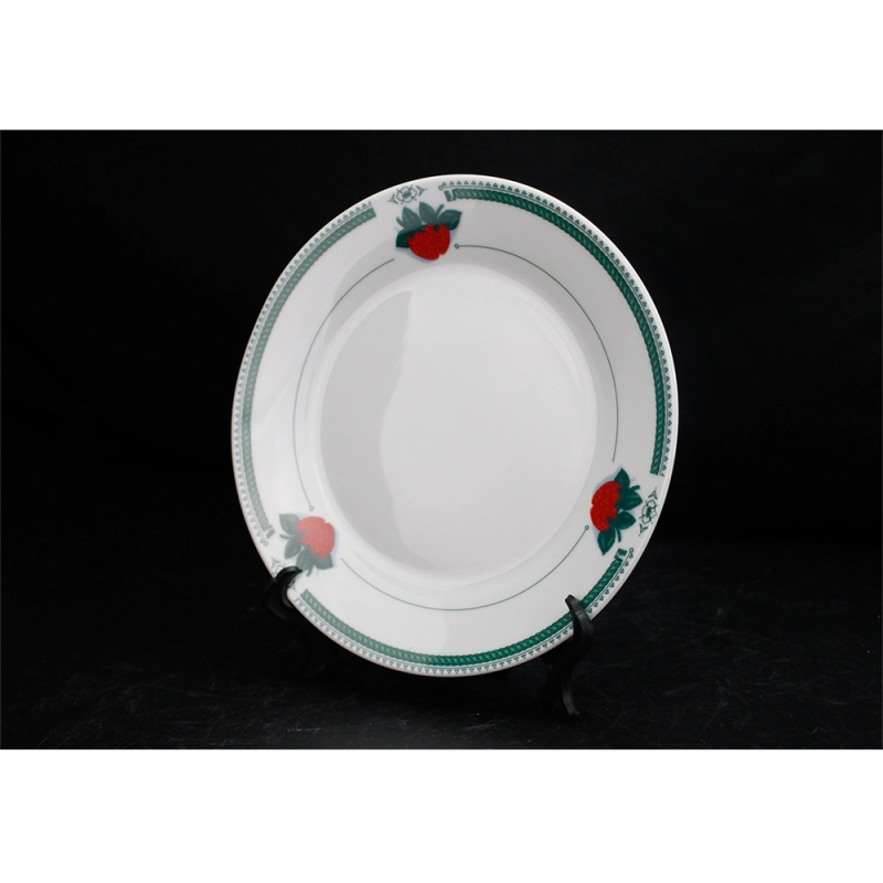 White Sublimation Blank 8'' Strawberry Green Fringe Plate
