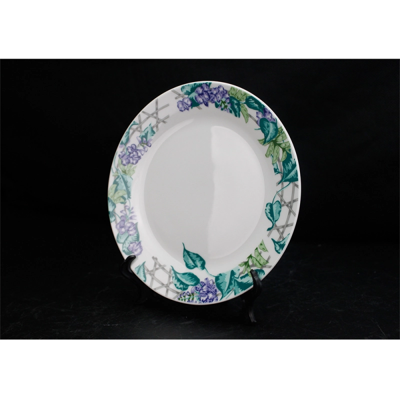 Hot sale cheap Sublimation Blank Color Fringe Ceramic Plate in Dinner
