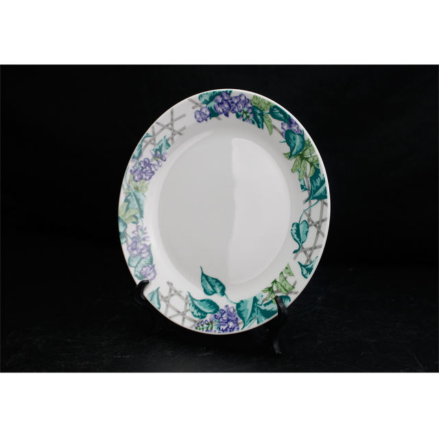 Hot sale cheap Sublimation Blank Color Fringe Ceramic Plate in Dinner