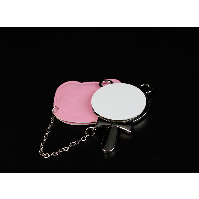 Fashionable Sublimation Round Hand Mirror With Leather Case