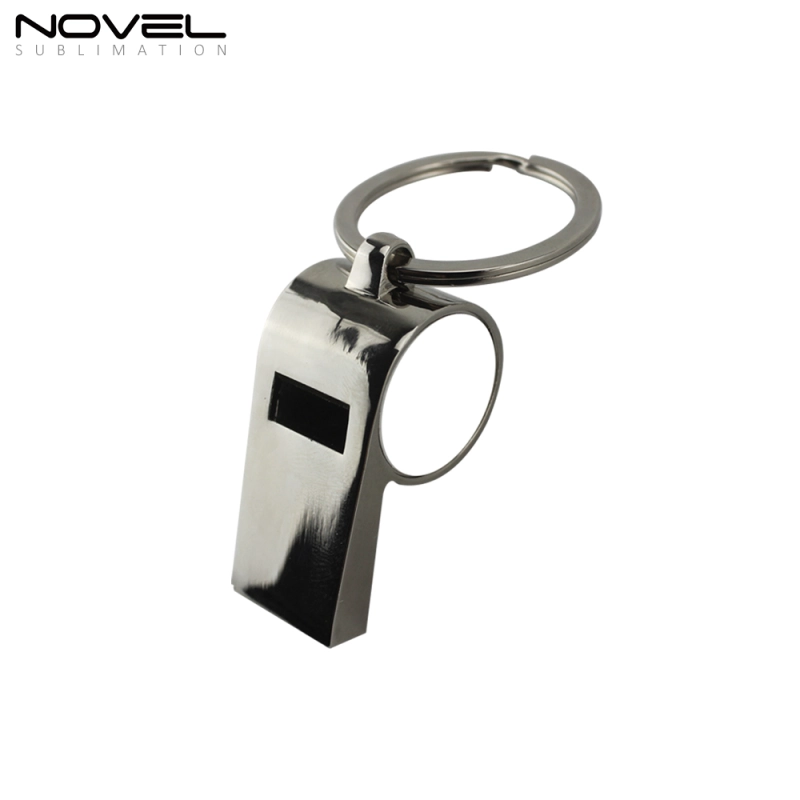 New Sublimation Printing Personality Blank Metal Whistle Keychain