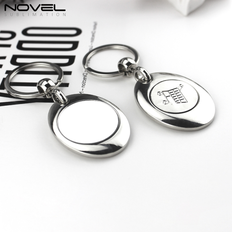 2020 Fashion Design Metal Sublimation Blank Token Portable Keychain