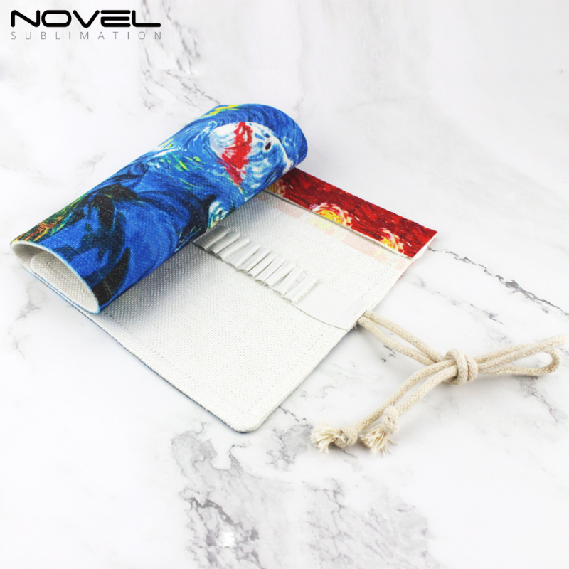 Fashion Convenient  Custom Printing Blank Rolling Pencil Bag