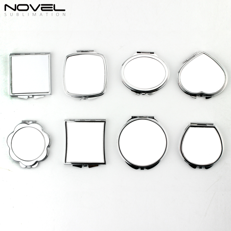 Portable Personality  Designs Sublimation Blank Stainless Steel Rectangle  Mirror with White Plate