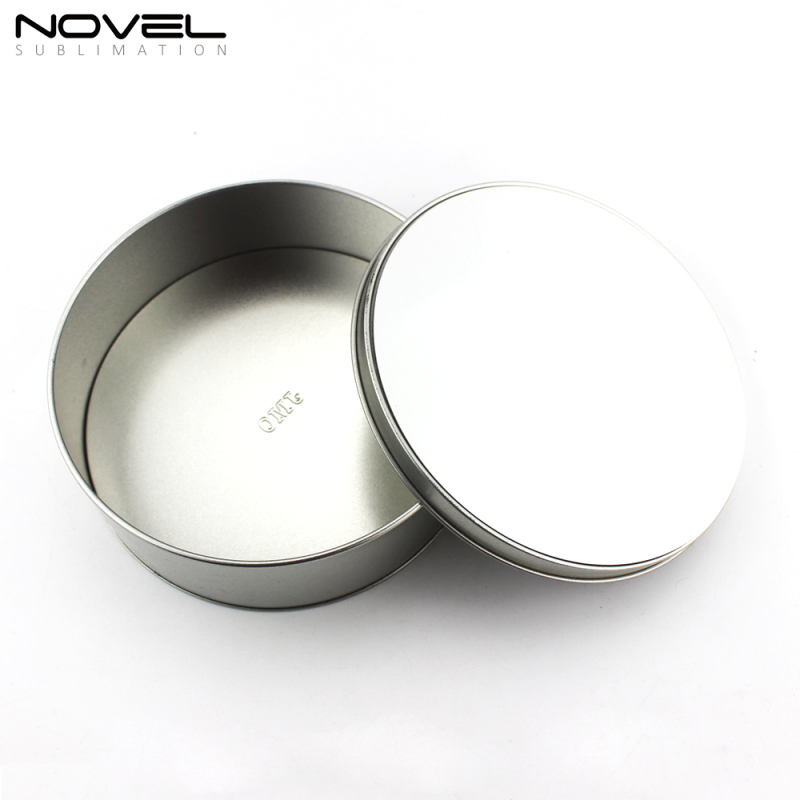 Personality High Capacity Sublimation Printing Blank Metal Candy Round Tin Party Candy Box Gift Box