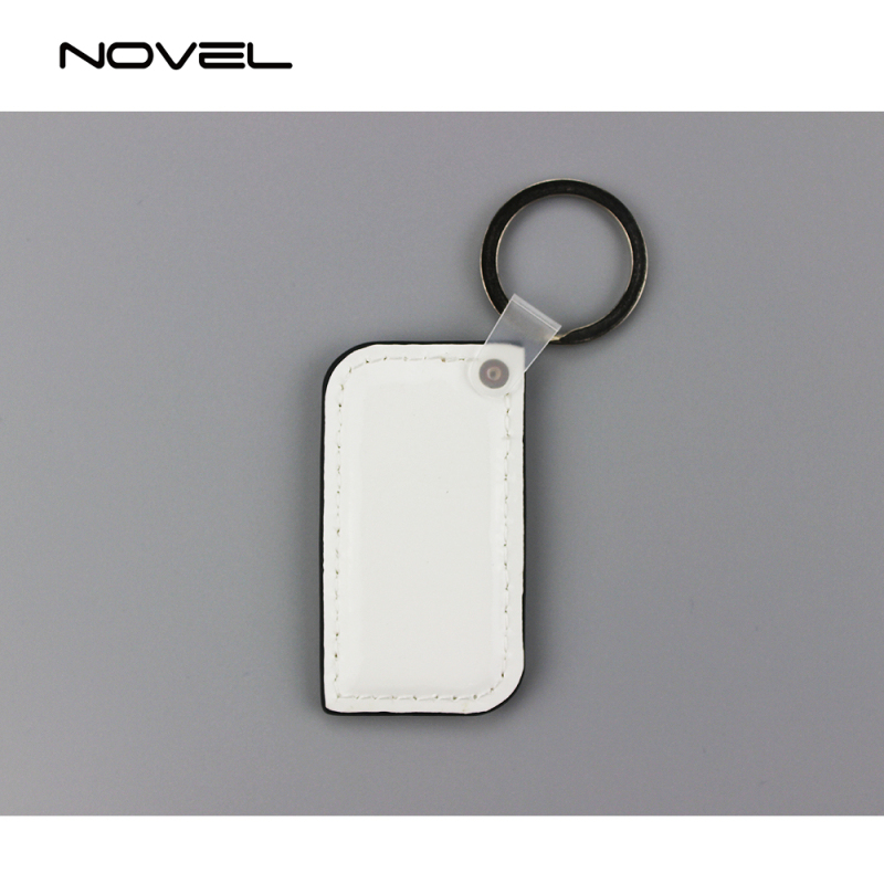 Popular DIY Sublimation Blank Double Side Printing PU Leather Keychain