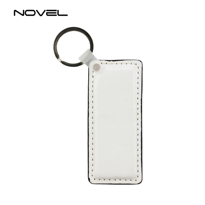 Personality Fashion Sublimation Blank Square PU Leather Keychain