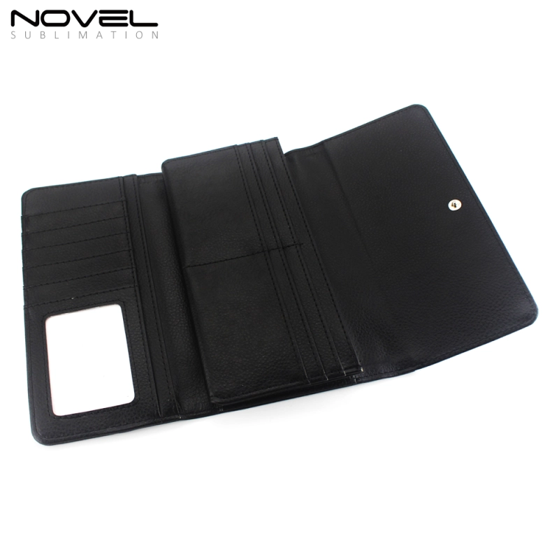 Sublimation Printing PU Leather Tri-Fold Wallet For Women With Blank Canvas