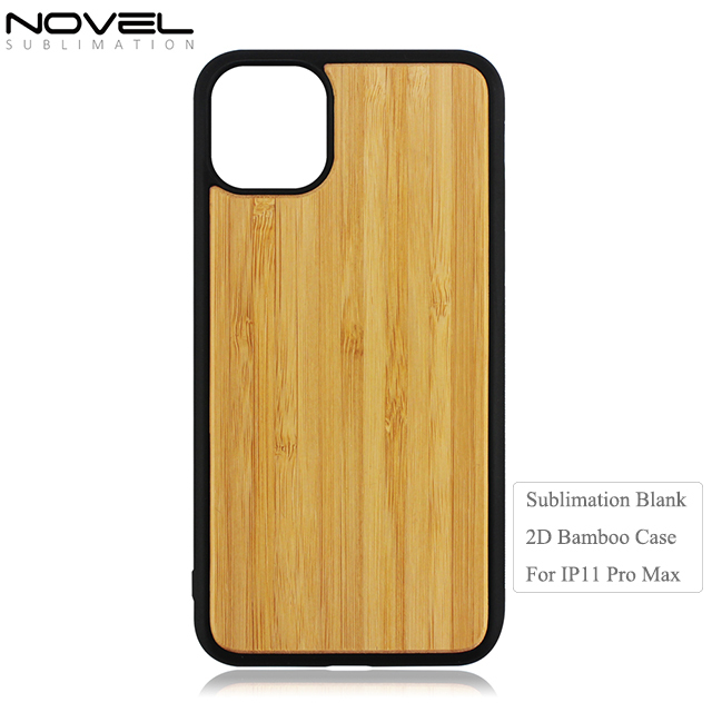 Custom 2D TPU Blank Bamboo Wood Phone Case For iPhone 11 Pro