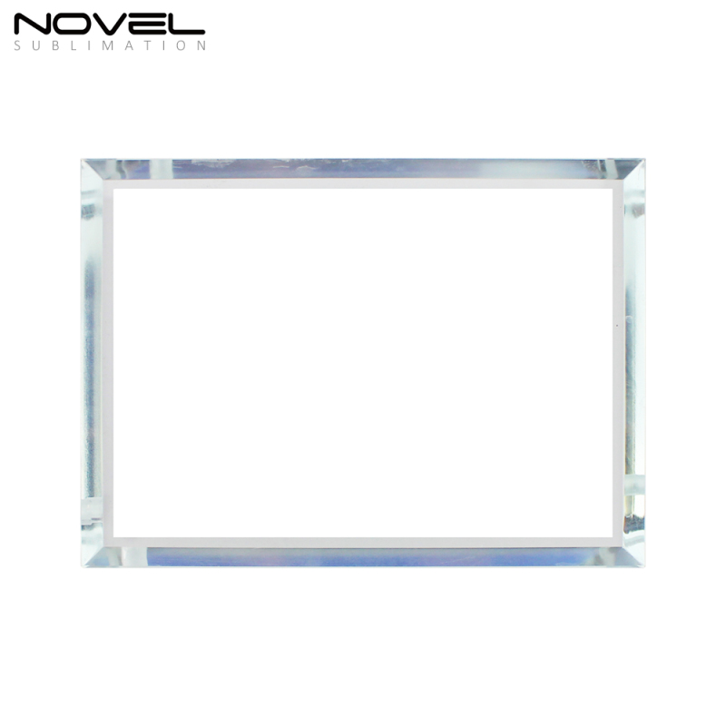 Custom Sublimation Blank 6'' Bevel Edge Crystal Photo Frame
