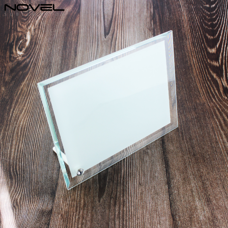 Custom Design Sublimation Blank 8'' Fillet Crystal Glass Photo Frame For Decoration