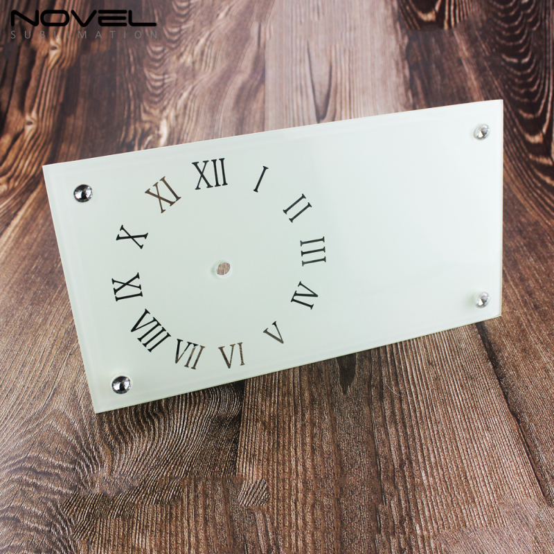 High Quality Sublimation Blank Transparent 12'' Rectangle Glass Clock