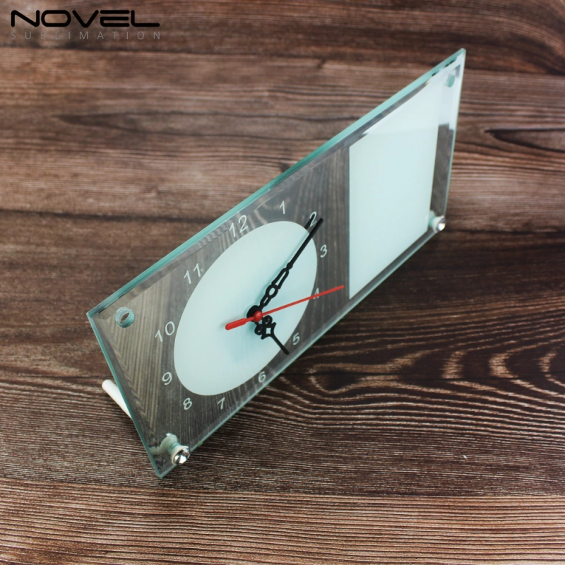 Personality Custom Blank Transparent 11'' Strip Glass Clock Photo Frame