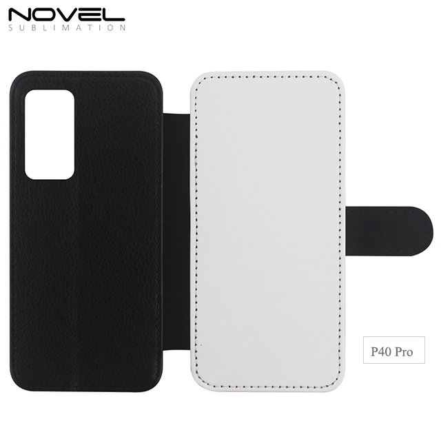 New Arrival Double Blank Sublimation PU Leather Wallet For Huawei P40 Lite