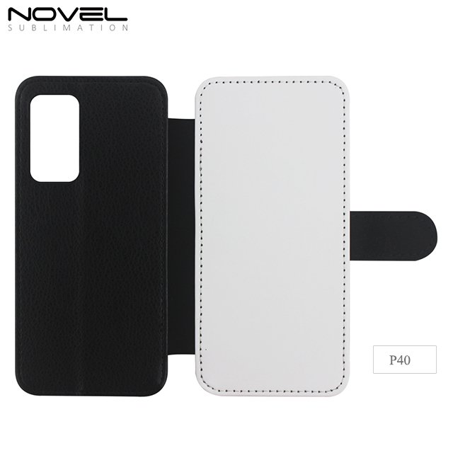 New Arrival Double Blank Sublimation PU Leather Wallet For Huawei P40 Lite