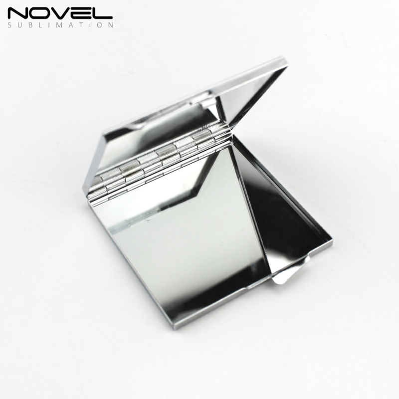 Wholesale Sublimation Blank Stainless Steel Mini Makeup Mirror with White Plate