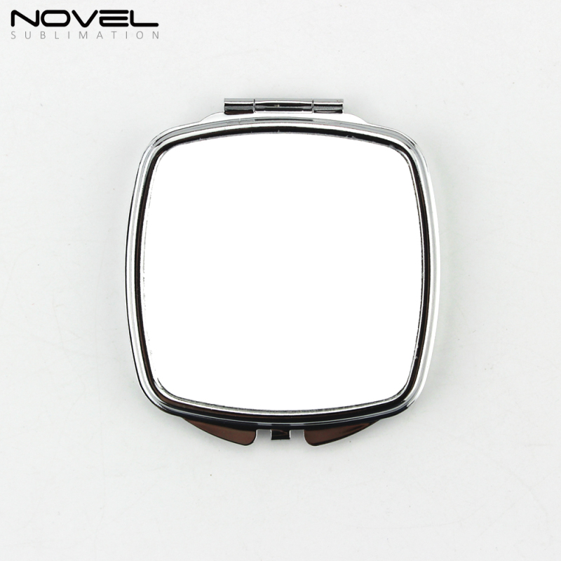 Wholesale Sublimation Blank Stainless Steel Mini Makeup Mirror with White Plate