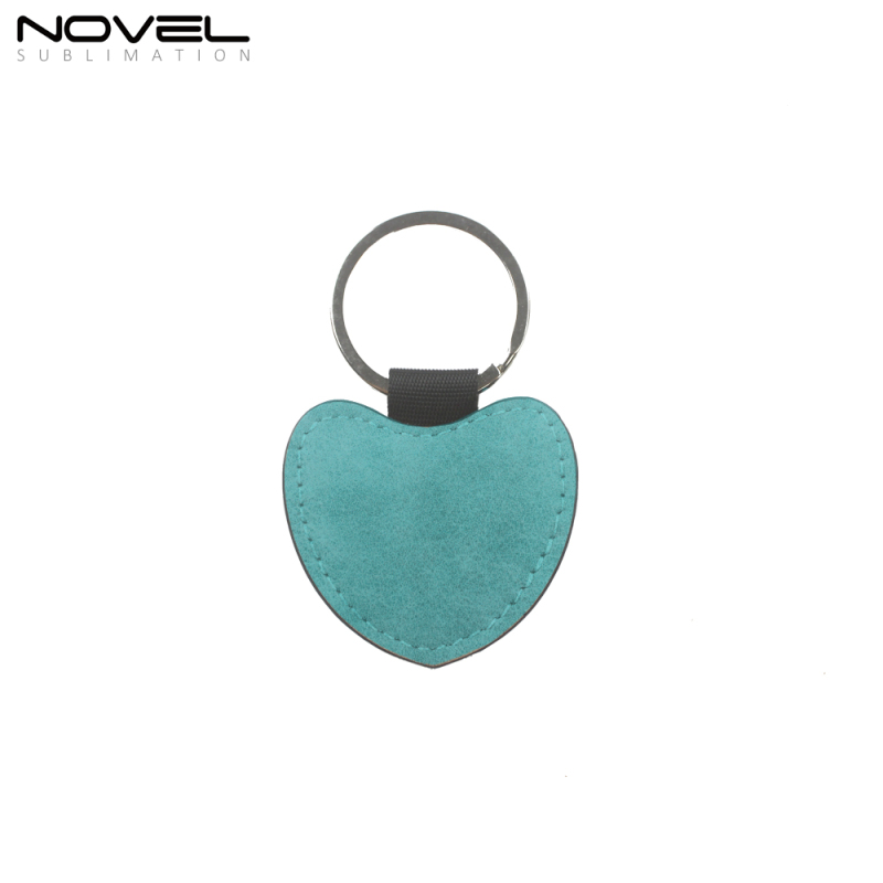 New Arrival Double Side Printable Colorful Blank Sublimation Pu Leather Keychain For Gift