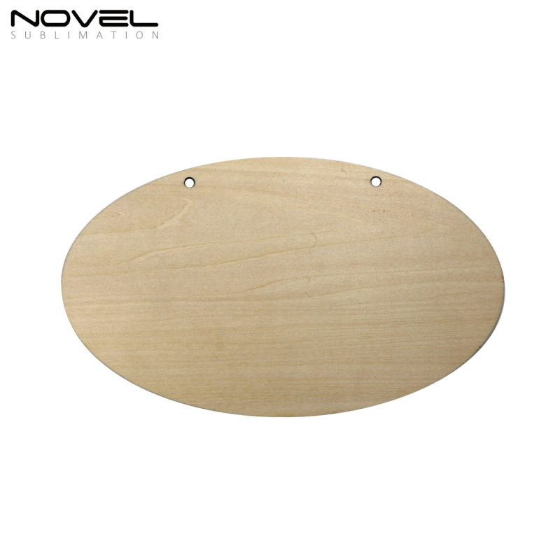 New Arrival Sublimation Blank Custom Wooden Oval Door Hanging