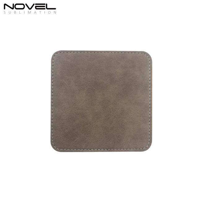 Houseware One Side Printable Colorful PU Coaster Square Shape