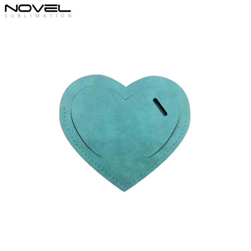 New Arrival Blank Sublimation Colorful Heart PU  Luggage Tag