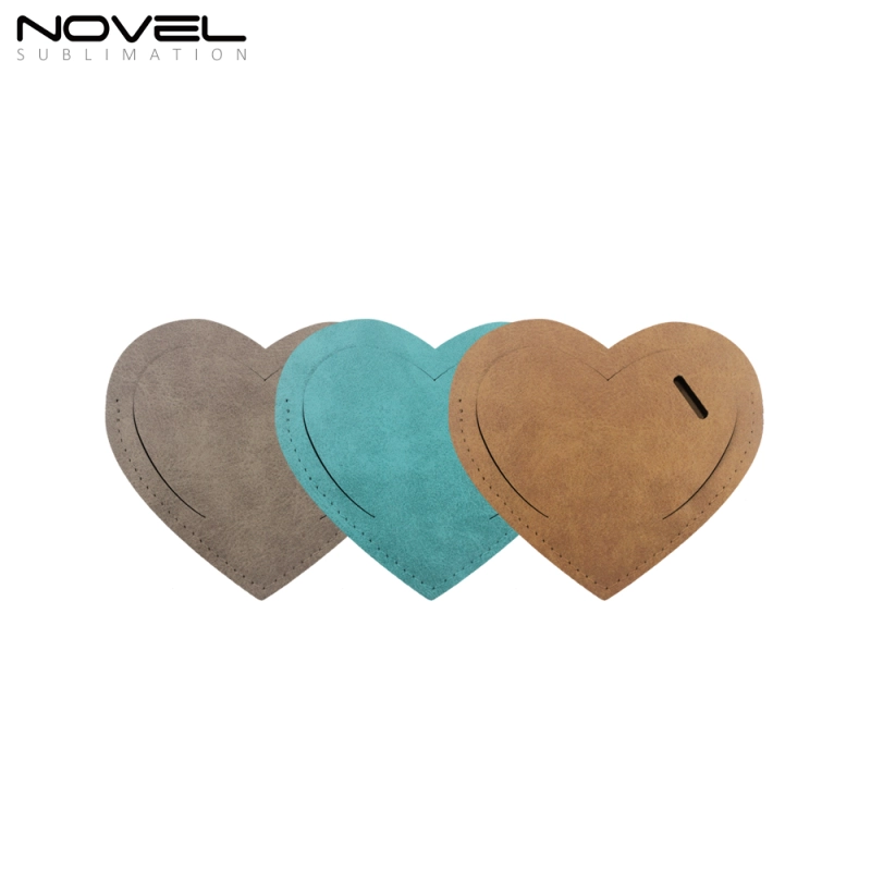 New Arrival Blank Sublimation Colorful Heart PU  Luggage Tag