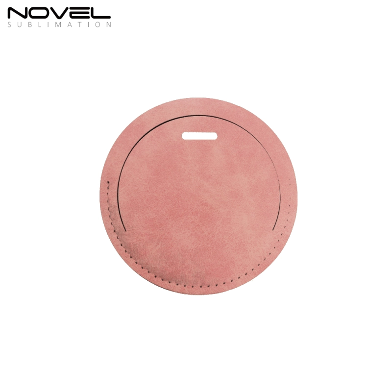 New Arrival Blank Sublimation Colorful Round PU  Luggage Tag