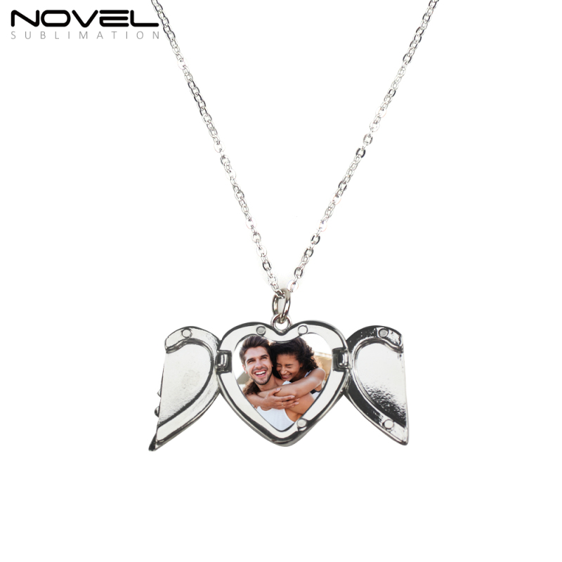 For Gifts Sublimation Blank Angel Wings Chain Necklace