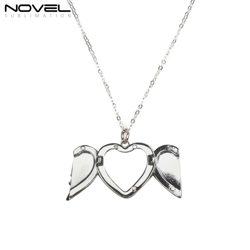 For Gifts Sublimation Blank Angel Wings Chain Necklace