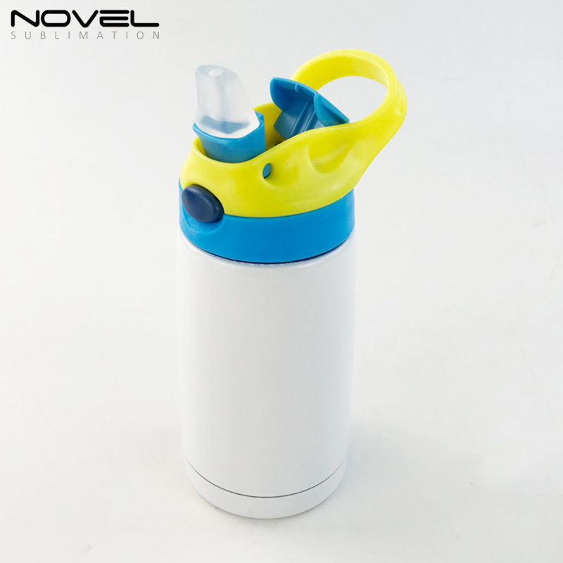 Two-color Matching Bottle Cup Sublimation Blank 350ml Cute Children's Vacuum Cup, SS Vacuum Cup