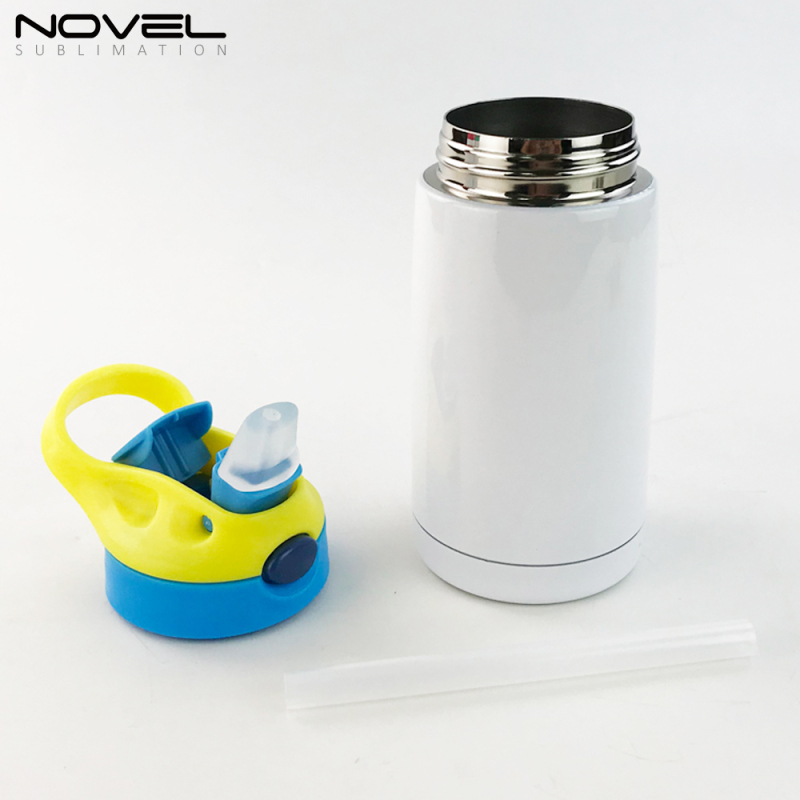 Two-color Matching Bottle Cup Sublimation Blank 350ml Cute Children's Vacuum Cup, SS Vacuum Cup