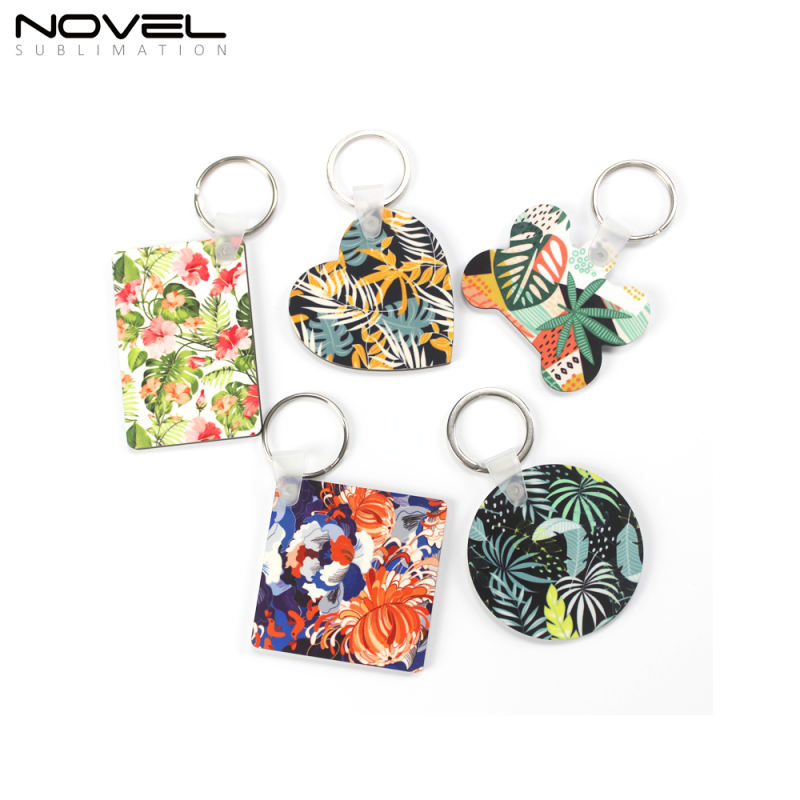 5 Best Selling Shapes Custom Printing Sublimation Blank MDF Keychain