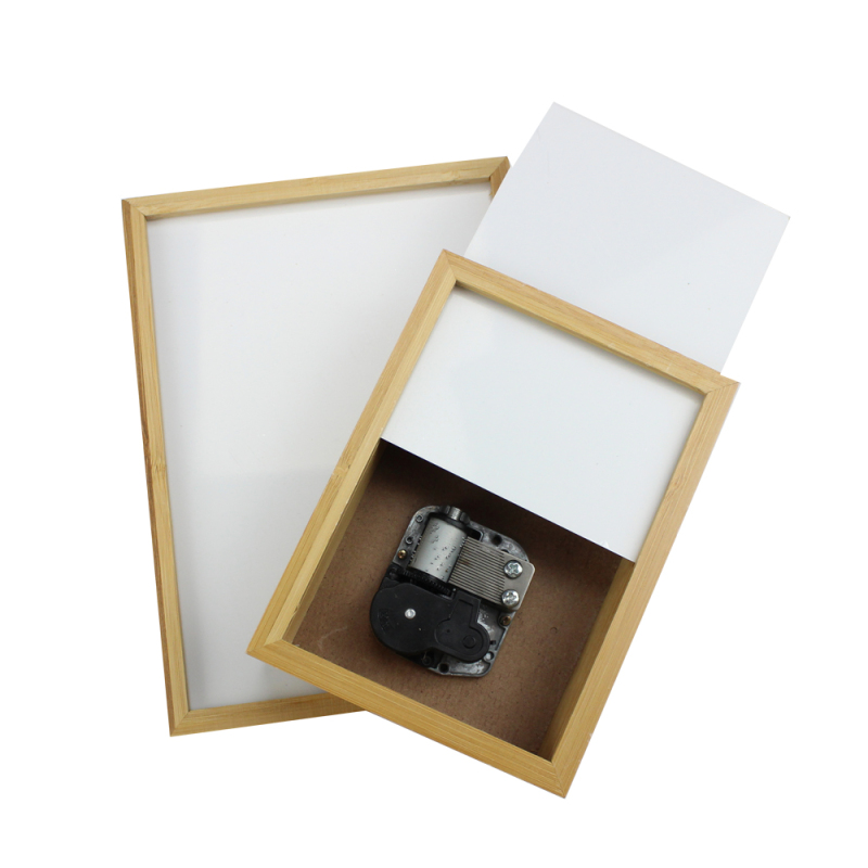 Customized Design Sublimation Blank Bamboo Frame Music Box Four Shapes Available