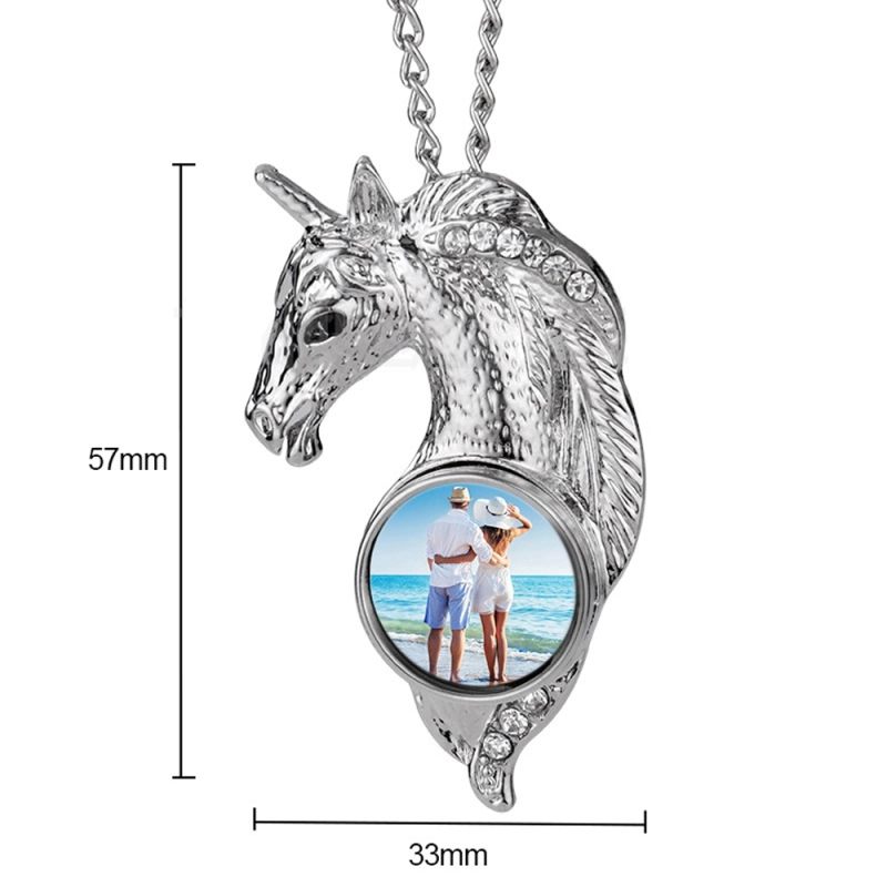Personality Design Heat Press Sublimation Printable Blank Unicorn Necklace
