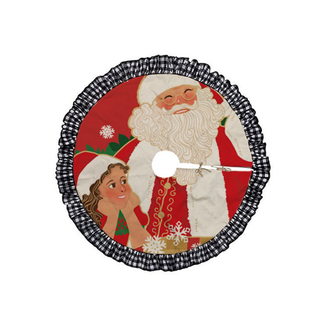 Wholesale Personalized Custom Logo Xmas Christmas Tree Skirt For Christmas Decoration Dye Sublimation Blanks