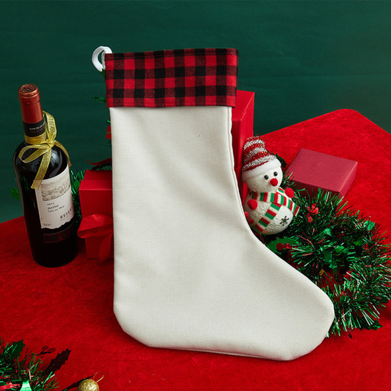Xmas Socks Hanging Ornaments Christmas Stocking For Decor Christmas Tree Fireplace Decoration Dye Sublimation Blanks