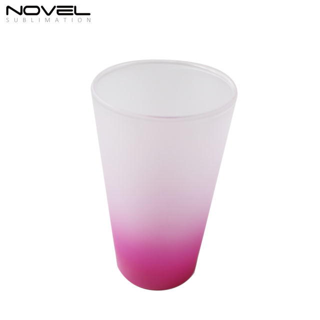 Sublimation Blank 17oz Color Conic Glass Mug Frosted Glass Mug