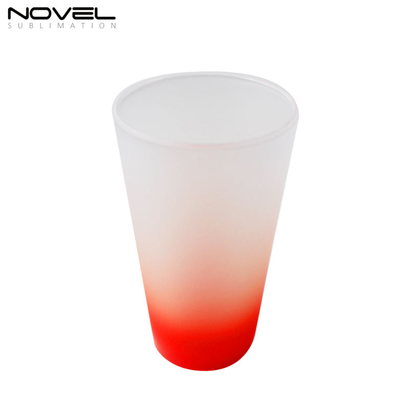 Sublimation Blank 17oz Color Conic Glass Mug Frosted Glass Mug